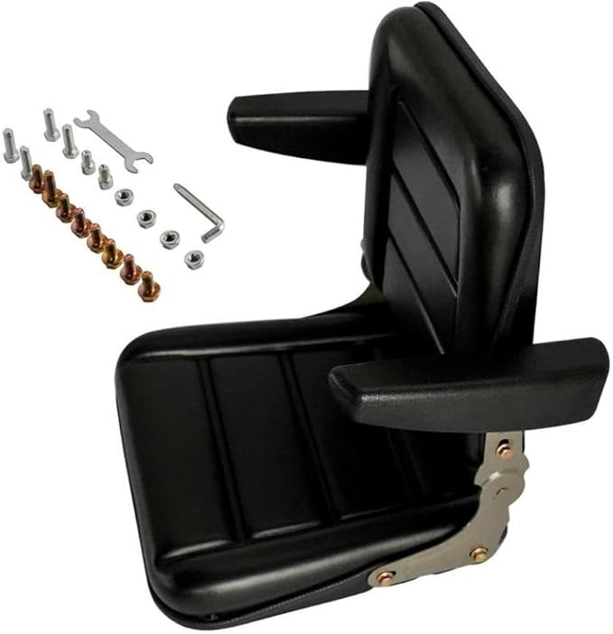 Universal Seat with Adjustable Backrest Compatible with Garden Tractors Lawn Mowers Excavators and Similar