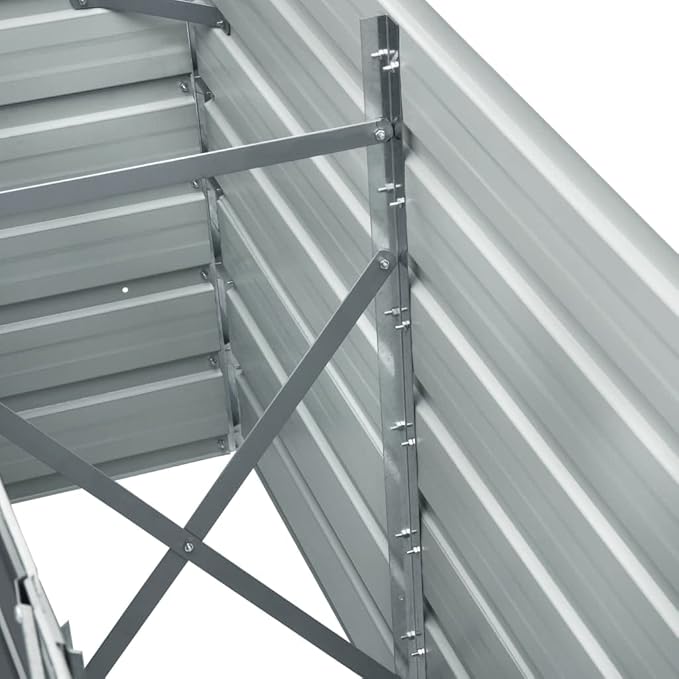 Outdoor Garden Raised Bed Galvanized Steel Metal Outdoor Garden Raised Planter Box for Flowers Vegetables Fruits Herbs Gray 94.5x15.7x30.3