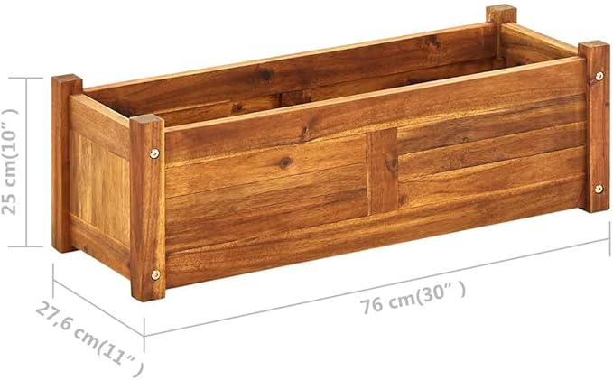 vidaXL Garden Raised Bed Wooden Raised Flower Bed for Flowers and Plants Solid Acacia Wood Planter Outdoor and Indoor Use Brown