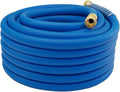 75FT 5/8 Heavy Duty Rubber Garden Hose - 200psi Working 1000psi Burst - Hot/Cold Water - Five-Layered Braiding for Durability - Versatile for Gardening Agriculture Construction(Blue)