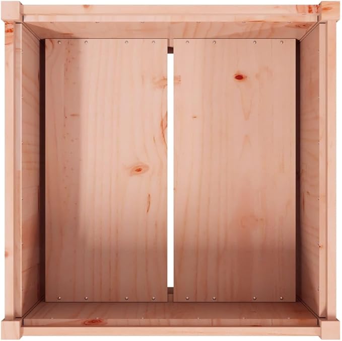Large Square Garden Planter Box Solid Douglas Fir Wood Oiled Finish 27.6x27.6x27.6 inch Outdoor Raised Garden Bed for Patio Balcony Herbs Flowers Vegetables