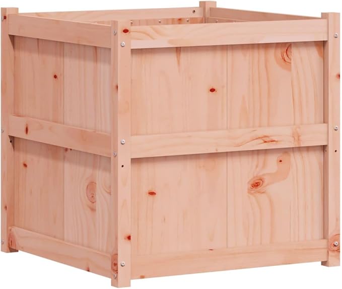 Large Square Garden Planter Box Solid Douglas Fir Wood Oiled Finish 27.6x27.6x27.6 inch Outdoor Raised Garden Bed for Patio Balcony Herbs Flowers Vegetables