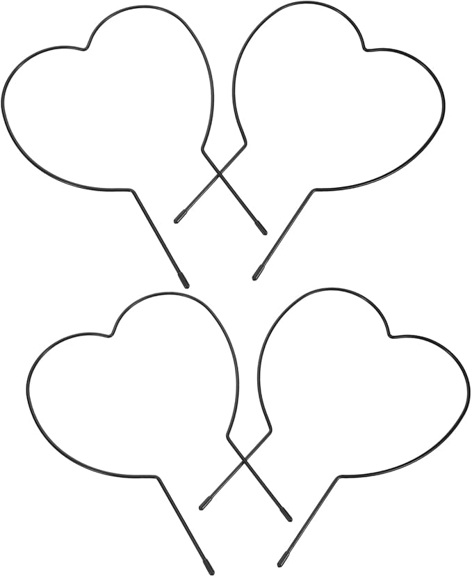 VICASKY 4pcs Indoor Plant Trellis Heart Plant Stake Iron Garden Trellis for Climbing Vines Flowers
