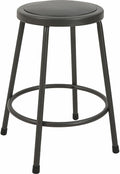 24 in. Metal Shop Stool with Vinyl Padded Seat Light Gray