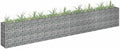 Galvanized Steel Gabion Raised Bed 141.7x11.8x23.6 Outdoor Planter Tool-Free Assembly for Patio Balcony Yard Flowers Herbs Vegetables
