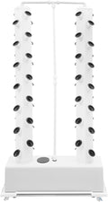 Hydroponic Growing Kit Vertical Vegetable Planter Tower Hydroponic Germination Tower with 56 Planting Holes and 4 Wheels 30L/7.93Gal Indoor Outdoor Garden Hydroponics Growing Tower System