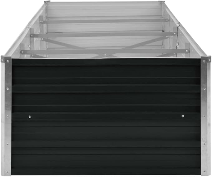 SKM Garden Raised Bed Garden Raised Bed Anthracite 126x31.5x17.7 Galvanized Steel