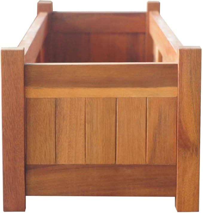 Garden Raised Beds 2 pcs Acacia Wood 39.4x11.8x9.8 bWeight-32 lbs