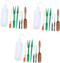 Toyvian 21pcs Gardening Hand Tools Set Plant Accessories Transplanting Tool Tweezers Trowel for Succulents Miniature Gardening