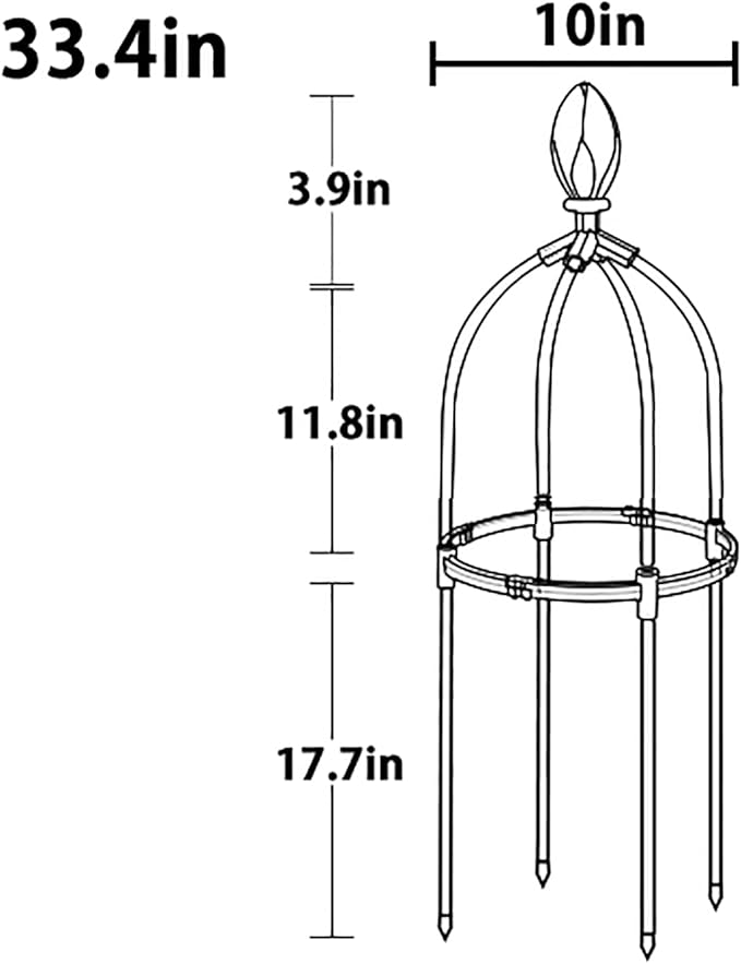 Garden Trellis for Climbing Plants Plant Trellis Tomato Cages and Supports for Vines Crop Garden Outdoor Indoor Potted Plant Support Plant Cage for Flower Vegetable Vines (S:85cm/33.4in)