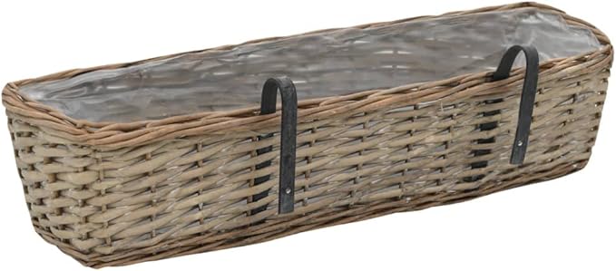 Decorative Garden Raised Bed Vegetable Planting pots Balcony Planter 2 pcs Wicker with PE Lining 23.6 for Growing Outdoor Plants Vegetables