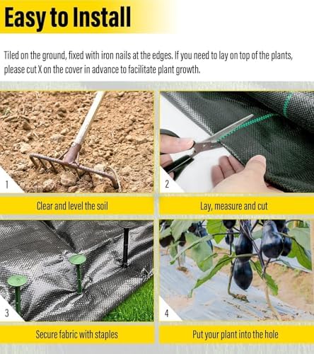 Weed Barrier Fabric for Greenhouses and Vegetable Gardens Heavy Duty Weed Block Mat 0.6m x 160m (2ft x 525ft)
