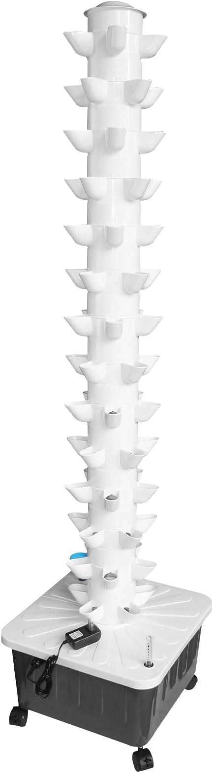 Hydroponic Tower Garden 14-Layer 70 Slots Indoor Vertical Garden Tower with Automatic Watering System for Fruits Vegetables High-Rise Building Planting Station