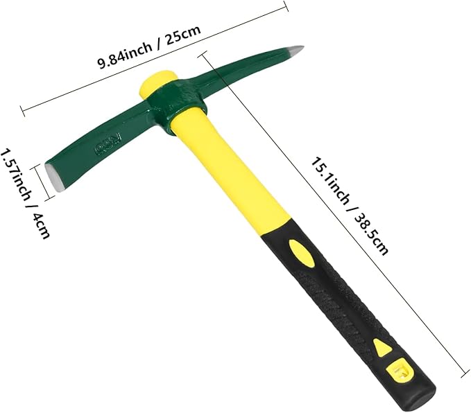Garden Tool Set 3 Pack Heavy Duty Gardening Kit and Forged Adze Pick