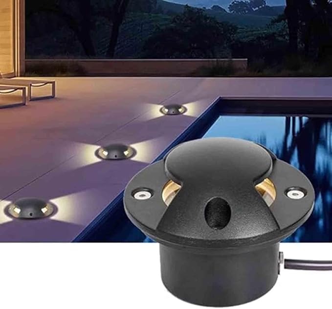 Underground Light LED Beam Spotlight In Ground Lights Sides Illuminated Outdoor Underground Light IP65 Waterproof Buried Lights for Trees Walkway Landscape Lighting(Yellow6W-24V)
