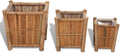Raised Bed Set 3 Pieces Bamboo with Nylon Lining Unique Plant Pots Large Planters for Outdoor Plants Plant Pots Large Outdoor Pots for Outdoor Gardening Porch Plants