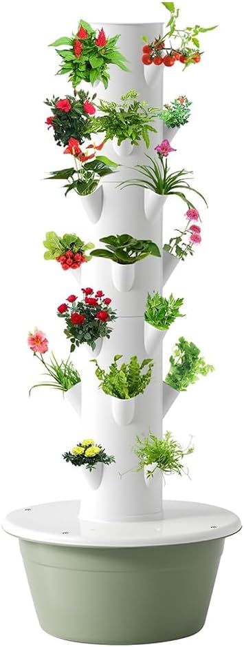 20/28/36 Pots Hydroponic Tower Aeroponic Tower Garden System with Tank Hydroponics Growing System Kit for Home Indoor Gardening System7 Layers