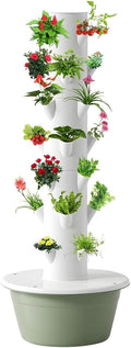 20/28/36 Pots Hydroponic Tower Aeroponic Tower Garden System with Tank Hydroponics Growing System Kit for Home Indoor Gardening System7 Layers