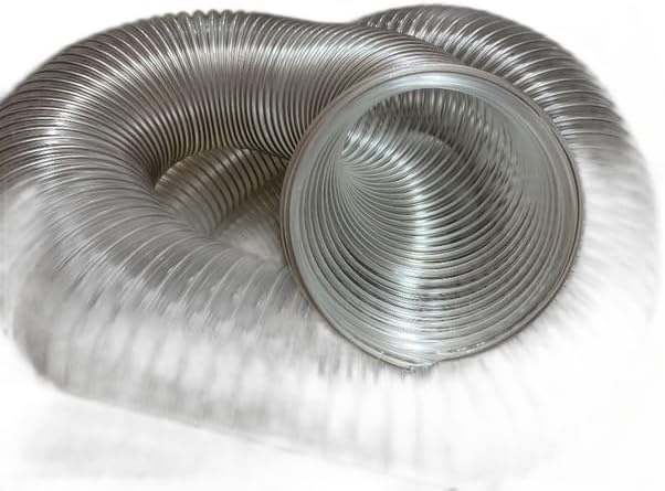 Flexaust 10 Feet of 7 Inch FLX-Thane MD Polyurethane Clear Flexible Leaf Vacuum Grass Catcher vac Hose