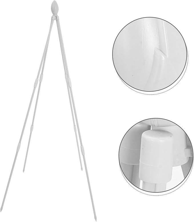 White Garden Trellis Climbing Plant Stand Four-Legged Vine Support for Potted Plants Outdoor Vegetable and Flower Growth