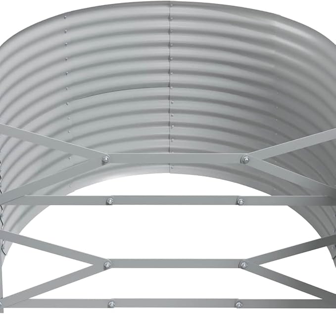 98 x 39 Oval Raised Garden Bed Anthracite Powder-Coated Steel Large Outdoor Planter for Vegetables Flowers on Patio Backyard Terrace