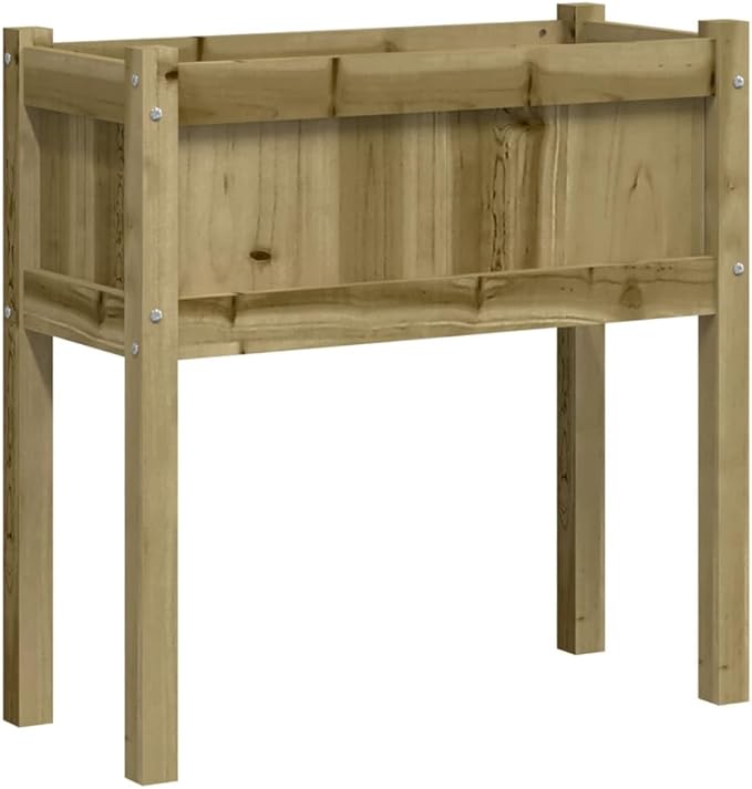 2pcs Wooden Garden Planter Box Stand with Legs Wooden Raised Garden Bed with Legs for for Backyard Patio Balcony Impregnated Wood Pine-312