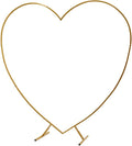 Heart Shape Wedding Arch Large Gold Archway Backdrop Stand 6.89ft Metal Frame for Flower and Balloon Decor Birthday Backdrop With Base