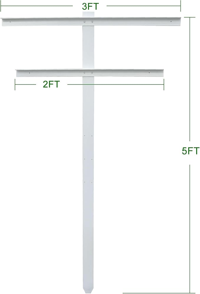 Mr Garden 5-Feet Garden Trellis 2pack Set for Raspberry and Climbing Plants Heavy Duty Outdoor Stake Vineyard Trellis Fiberglass Rust-Proof 2 Cross-bar Adjustable Height (2 Trellises)