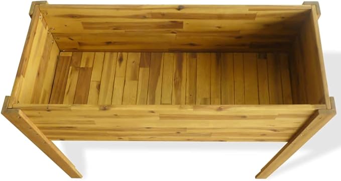 vidaXL Solid Acacia Wood Raised Garden Bed - ic Brown Raised Planter for Outdoor Planting - Weather Easy to Assemble Ideal for Flowers and Plants