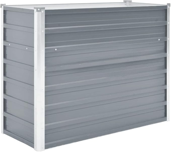 Garden Raised Bed Galvanized Steel 39.4x15.7x31.3 Gray