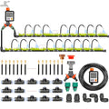 Automatic Drip Irrigation Kit with Timer - 40m Garden Watering System Quick Connector 360° Bending Copper Nozzle for Plants Lawn &amp Courtyard Care