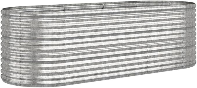 Garden Raised Bed Powder-Coated Steel 88.2x31.5x26.8 SilverWeight:31.7lbs318957