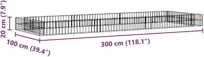 Galvanized Steel Raised Garden Bed Large 118.1 x 39.4 x 7.9 in Silver Weathered Outdoor Planter Box for Vegetables Flowers Herbs Patio Backyard