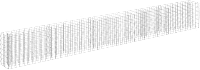 Gabion Raised Bed Galvanized Steel 177.2x11.8x23.6 Raised Garden Bed Garden Planter for Flowers and Vegetables Elevated Planter Box for Patio Outdoor Gardening