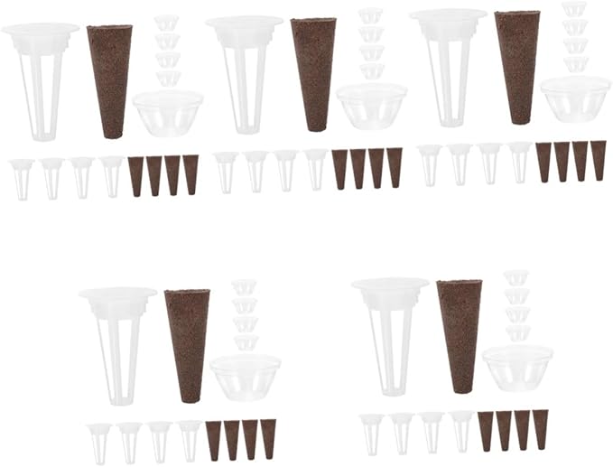 YARNOW 5sets Hydroponic Planter Growing Basket Drainage Sponge Media for Indoor Hydroponics Suitable for Aerogarden Soilless Plant Kit Humidity Dome