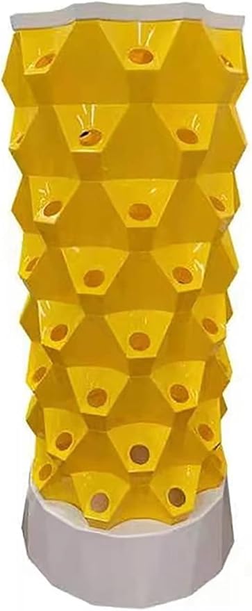 Hydroponics Growing Sys-temHydroponics TowerAquaponics Grow Sys-tem With 48/64/80 Growing Points Aeroponics Growing Kit for Fruits and Vegetables with Hydrating Pump TimerYellow-80Pots