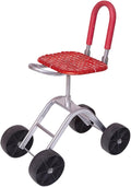 Garden Stool with Wheels2/3/4 Wheels Rolling Seat Cart Bearing 150kgAdjustable Height 36-48cmfor Outdoor Lawn Yard(Red4 Wheels)