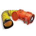 Allegro 9543-15 | 12 Axial AC Plastic Blower with Compact Canister &amp 15' Ducting | 1 HP High Output Ventilation Fan | CSA Certified 115-230V AC Safety Orange | Industrial Confined Space Ventila
