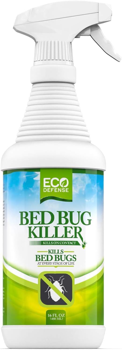 Eco Defense Bed Bug Killer - Bed Bug Spray &amp Dust Mite Spray - Natural Treatment - 16 Oz