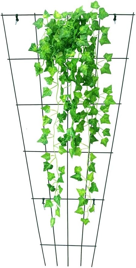 2 Pack 57 Inch x31 Inch Green PVC Pot Trellis Metal Plant Stakes for Climbing PlantsOutdoorRoseVegetable FlowerBackyard