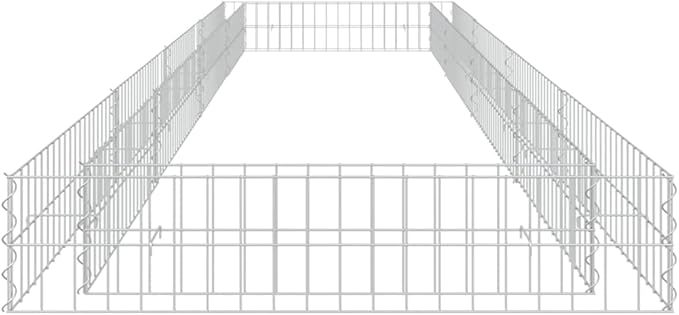 Gabion Raised Bed Galvanized Steel Fencing Garden Welded Iron Large Landscape Durable Metal Wire Cage Bed for Patio &amp Yard - vidaXL