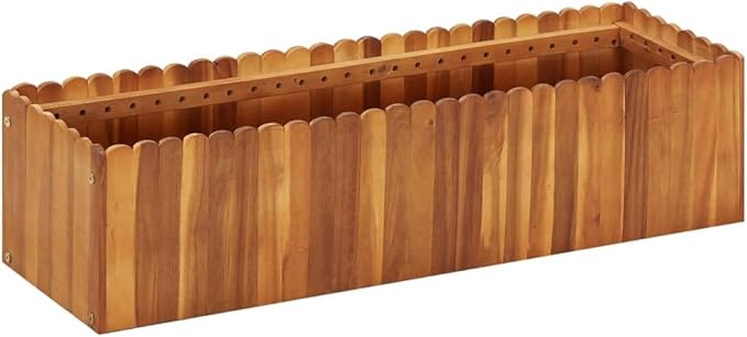 Outdoor Wooden Raised Garden Bed Planter Wood Planter Box Outdoor Flower Bed Boxes for Vegetable Flower Herb Gardening 39.3x11.8x9.8 Solid Acacia Wood