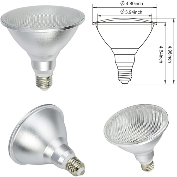 Lights 4pcs/lot AC85-265V LED E27 COB PAR38 15W Waterproof LED COB Spotlight Aluminium Body Household Bulbs (Size : Cool White)