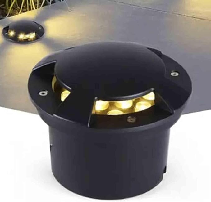LED Recessed Ground Spotlight - Garden Buried Lights - 4 Sides Light Emitting Waterproof IP65 Recessed In-Ground Lamp for Courtyard Pathway Landscape Lamp(White3W-24)