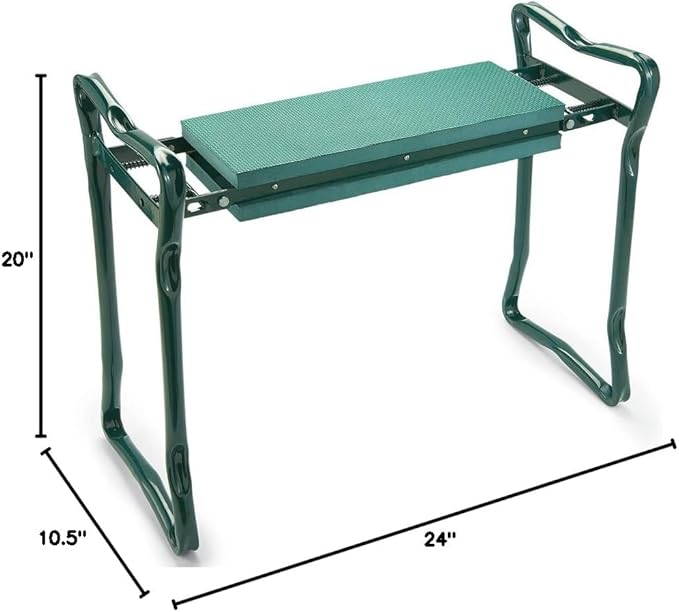 Collections Etc Garden Kneeler and Seat Green