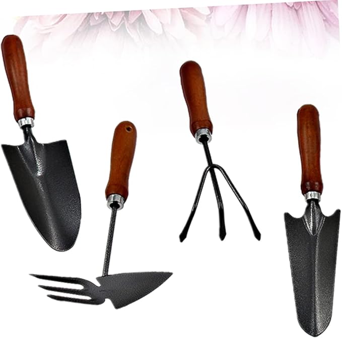 UPKOCH 4Pcs Mini Garden Tools Set Thicken Iron Shovel Varnish Spade for Planting Lightweight Design for Gardening Enthusiasts for Cultivating Weeding