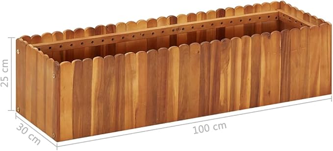 Outdoor Wooden Raised Garden Bed Planter Wood Planter Box Outdoor Flower Bed Boxes for Vegetable Flower Herb Gardening 39.3x11.8x9.8 Solid Acacia Wood