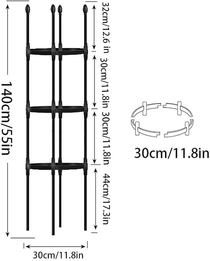 Garden Trellis Tomato Cages - 140CM170CM200CM TallGarden Obelisk Trellis Adjustable Metal TrellisPlant Support for Climbing Plants Flowers and Vegetables ( Size : 11.8/30cm Dia. x55/140cm H )