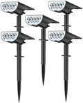 Solar Spot Lights Outdoor Solar Lights Outdoor Waterproof IP65 3 Brightness Modes Dusk to Dawn Landscape Spotlights for Yard Garden Pathway Tree Decoration Cool White 5 Pack