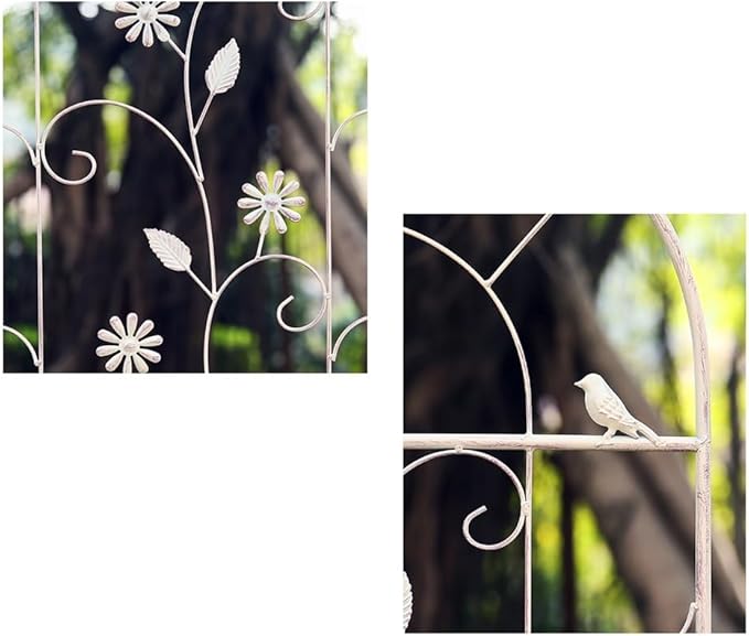 Upgraded Metal Garden Trellis for Climbing Plants Outdoor Plant Trellis Frame for Potted Plants Plant Support Screen Trellis for Flowers Vine Vegetable Indoor Outdoor(Color:WhiteSize:123*50CM/48.4*
